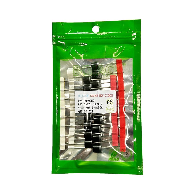 BOJACK Schottky diode 30SQ050 (30A 50V) Axial 30SQ050 (30 amps 50 Volts) for Solar Panel Parallel reflow Protection diodes Barrier Rectifier Diodes (Pack of 20) - Image 5